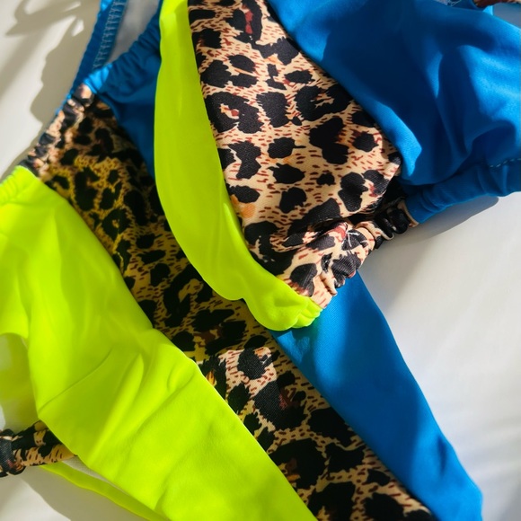 Blue/Neon String Bikini - Picture 2 of 2